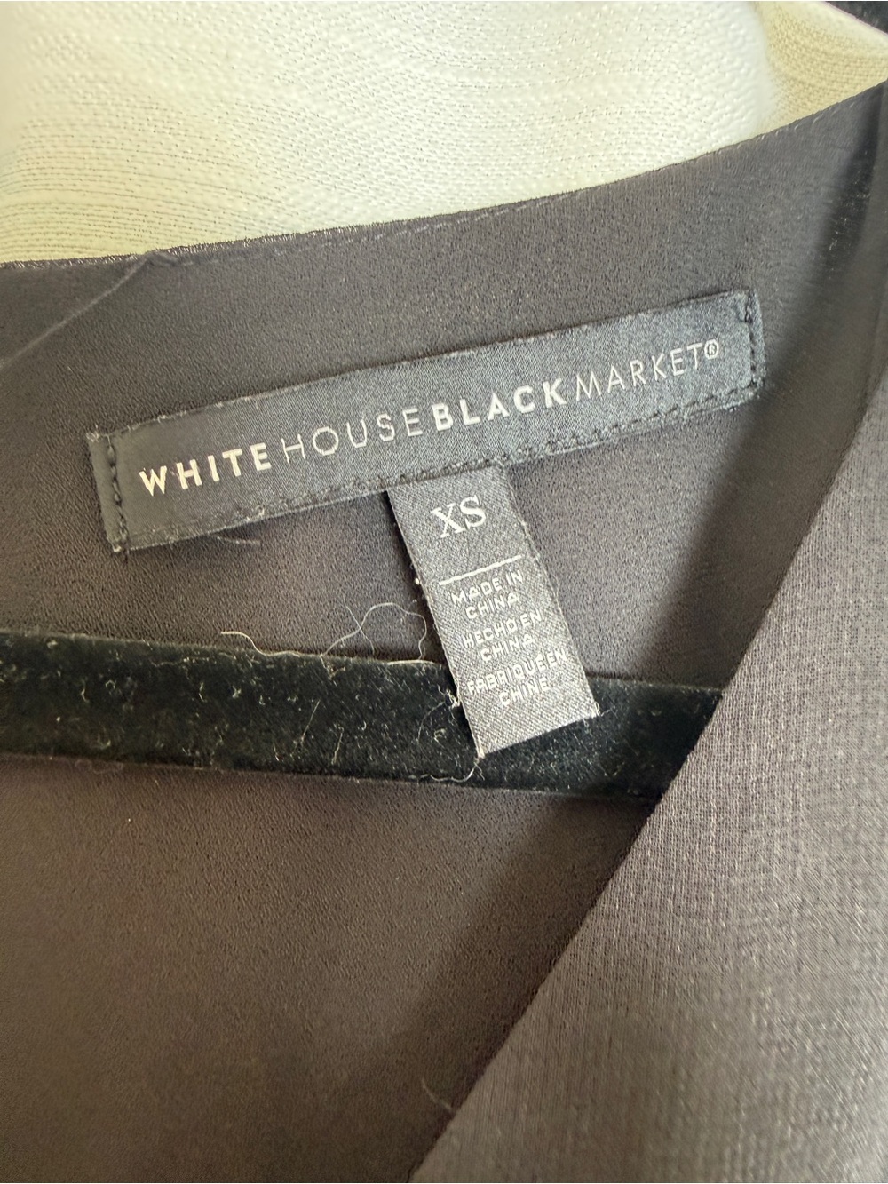 White House Black Market Black Floral Chiffon Blouse | Size XS - Picture 11 of 12